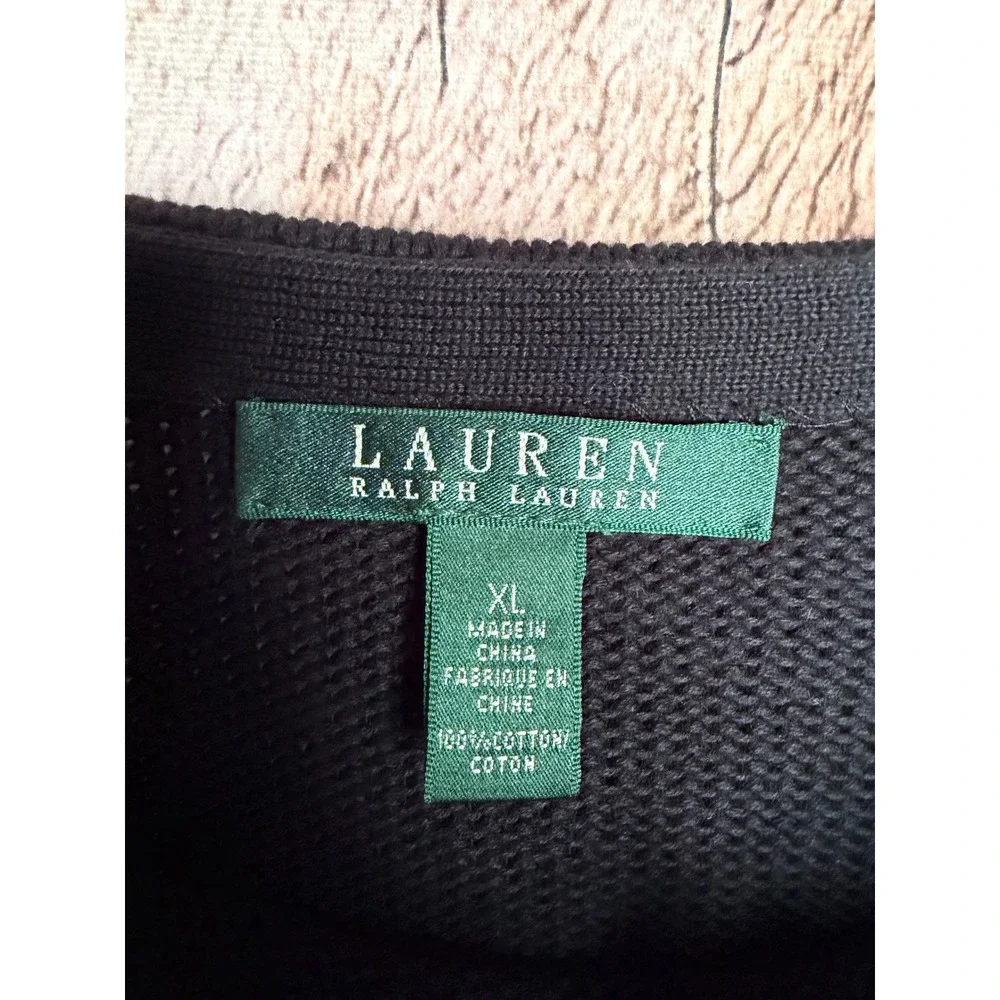 Lauren Ralph Lauren Nautical Stripe Cotton Sweater Coastal Preppy Size XL NWT - Picture 7 of 8